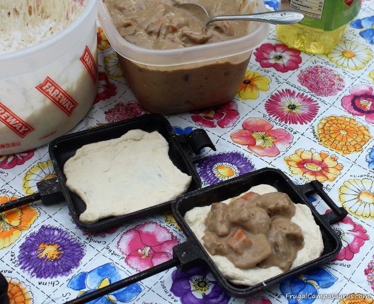 Pie Iron Crockpot Beef Sandwiches A Camping Leftover Meal Frugal